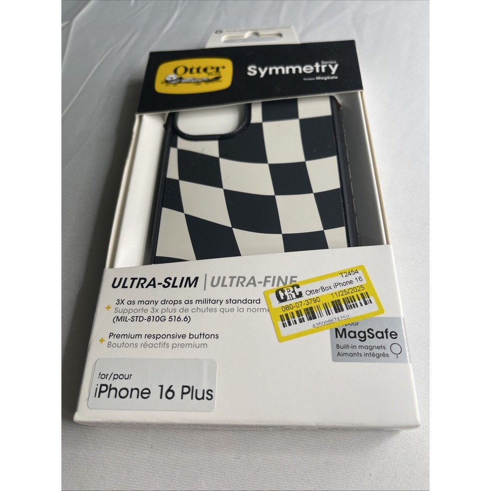 New OtterBox Symmetry Series for MagSafe - iPhone 16 Plus - Checkered Pattern